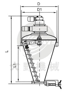 日本大野机械立式锥形混合机产品设计图